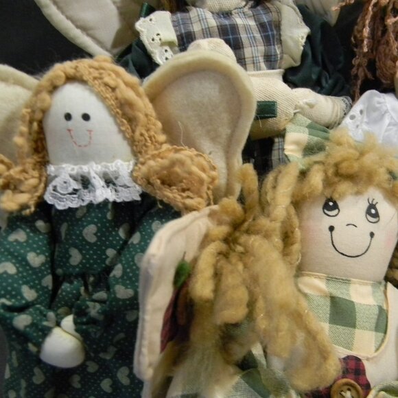 Lot of 10 Angel Tabletop Shelf Sitters Primitive Vintage Country - Picture 6 of 6